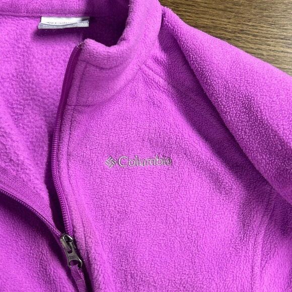 Columbia Jacket Girls Large 14/16 Fleece Full Zip Long Sleeve‎ Pockets Pink READ - Picture 3 of 7